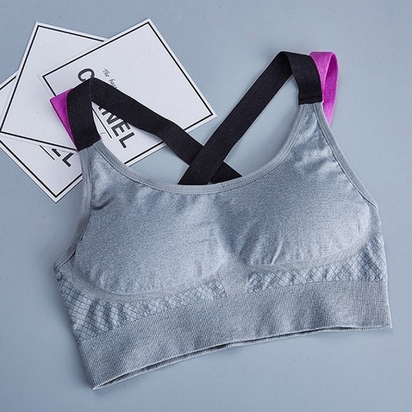 Solid Sports Yoga BH Bra 2019 Summer Wire Free Tank Top SEXY Women Fitness Push up Gym Running Shockproof Workout Fast Dry Vest