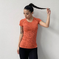 New Womens yoga shirt Quick Dry Sports Shirt Fitness Running T-shirt Women Gym Shirt  Jerseys Yoga top