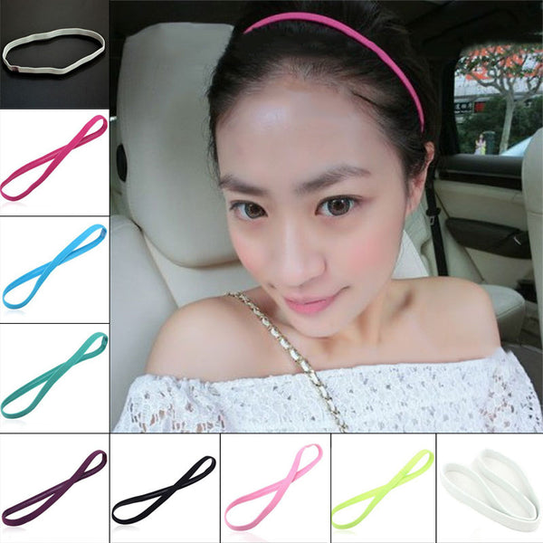 High Quality Women Elastic Sports Headscarf Ajustable Solid Elastic Non-slip Yoga Headbands Hair Accessories  NCM99