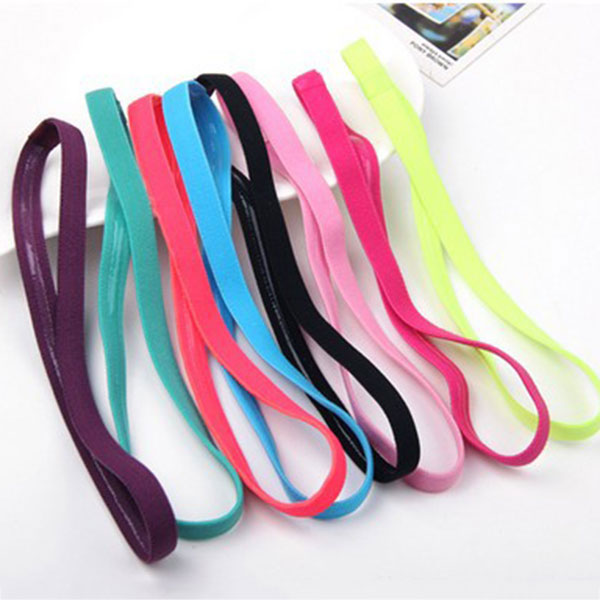 Women Elastic Sports Headscarf Ajustable Solid Elastic Non-slip Yoga Headbands Hair Accessories  FI-19ING