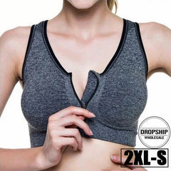 2019 HOT Sports Yoga BH Bra Front Zipper Top SEXY Women Fitness Push up Gym Running Shockproof Shirt Workout Fast Dry Vest 2XL-S