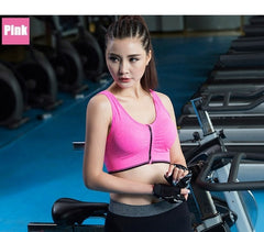 2019 HOT Sports Yoga BH Bra Front Zipper Top SEXY Women Fitness Push up Gym Running Shockproof Shirt Workout Fast Dry Vest 2XL-S