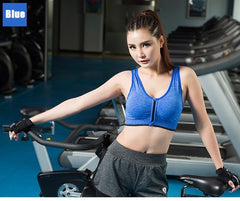 2019 HOT Sports Yoga BH Bra Front Zipper Top SEXY Women Fitness Push up Gym Running Shockproof Shirt Workout Fast Dry Vest 2XL-S