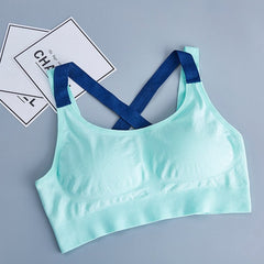 2019 Women Sports BH Bra Solid Fitness Yoga Top Push up Underwear for Gym Running Shockproof Elastic Shirt Workout Athletic Vest