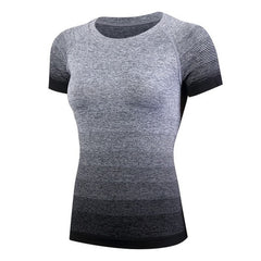 2019 New Women Yoga Tops Quick Dry Fitness Sports Short Sleeve T Shirt Gym Running Workout Tops Slim Yoga Shirt Fitness Clothing