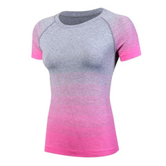 2019 New Women Yoga Tops Quick Dry Fitness Sports Short Sleeve T Shirt Gym Running Workout Tops Slim Yoga Shirt Fitness Clothing