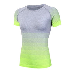 2019 New Women Yoga Tops Quick Dry Fitness Sports Short Sleeve T Shirt Gym Running Workout Tops Slim Yoga Shirt Fitness Clothing