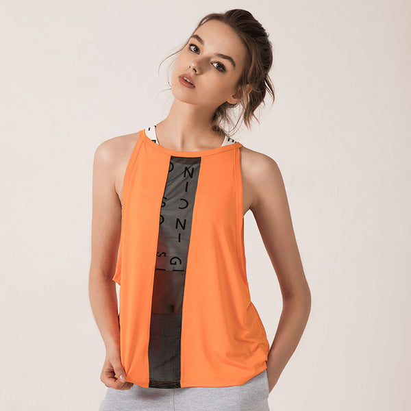 Women Sleeveless Fitness Vest Exercise Workout Sports T-Shirts Quick Dry Fitness Running Sport Vest Yoga top Gym Clothing TShirt