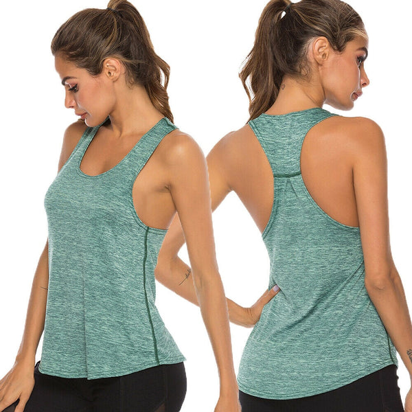 Women's Casual Sports Vest Base Layer Top Stretch Moisture Wicking Fitness Quick Dry Gym Yoga Shirt  Workout Jogging Sportwear