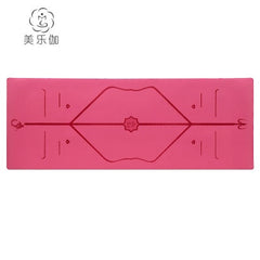 High-end 5MM yoga mat natural rubber beginner professional anti-slip fitness mat widened 68cmPU body line yoga mat