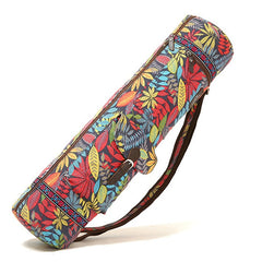 Casual Exercise Fitness Carrier Waterproof Practical Portable Case Yoga Mat Bag Shoulder Gym Leaves Print Adjustable Strap