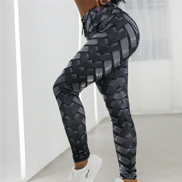 Gym Leggings Sports Women High Waist Seamless Pants Hip Up Sport Leggings Fitness Female Breathable Striped Workout Tights Women