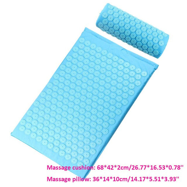 Yoga Massager Cushion Massage Acupuncture pad Yoga Mat Acupressure Relieve Back Body Pain Spike Mat with Pillow Yoga Equipment
