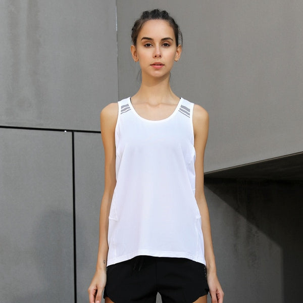 Yoga Vest Solid Color Loose Comfortable Quick Drying Top 2018 Running Summer Gym Sports Sleeveless Workout Women Fitness Tank