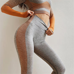 Amplify Seamless Leggings For Women Gym Tummy Control Outfits Trousers High Waisted  Yoga Pants Ombre Stripe Sport Leggings