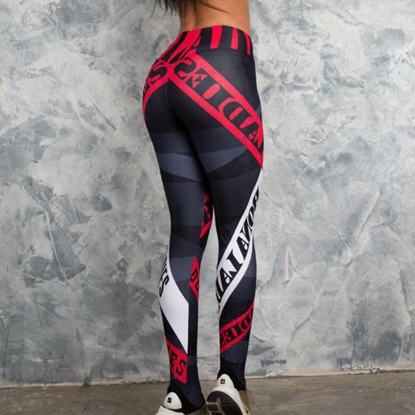 Women Yoga Pants Compression Elastic Gym Fitness Sport Printed Leggings Tights Running Workout Sportswear Girl Training Trousers