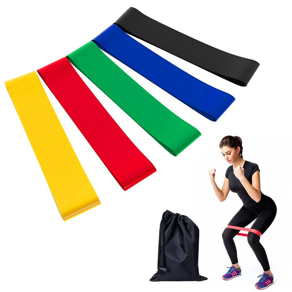 Resistance Bands 6 Levels Exercises Elastic Fitness Training Yoga Loop Band Workout Pull Rope With Strength Test Video
