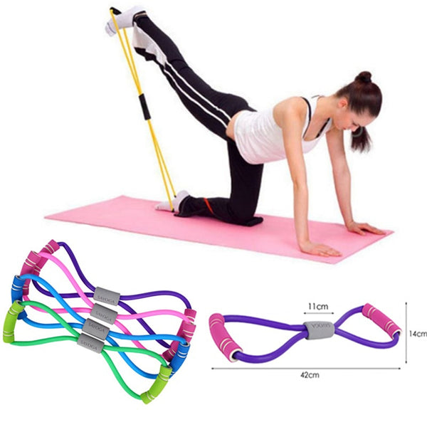 New Yoga Gym Fitness Resistance 8 Word Chest Expander Rubber Tubing Pull Rope Workout Muscle Elastic Bands for Sports Exercise