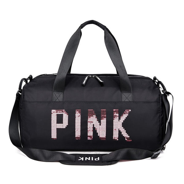 2019 Sequins Black Gym Bag Women Shoe Compartment Waterproof Sport Bags for Fitness Training Yoga sac de sport