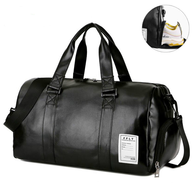 Gym Bag Leather Sports Bags Big MenTraining Tas for Shoes Lady Fitness Yoga Travel Luggage Shoulder Black Sac De Sport