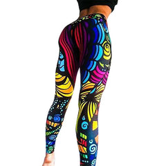 Print Yoga Pants Women's Unique Fitness Leggings Workout Sports Sexy Leggings Push Up Elastic Gym Wear Slim Pants