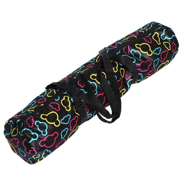 1pcs PVC Black Portable Yoga Mat Bag Nylon Carrier Mesh Adjustable Strap Sport Mat Case Bag