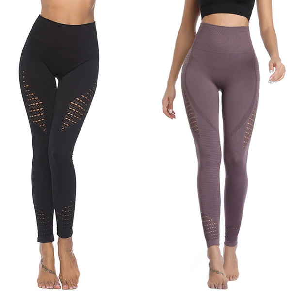 Women Yoga Pants Sportswear Stretchy Fitness Leggings Seamless Tummy Control Tights Pants High Waist Running Pants Gym Pants