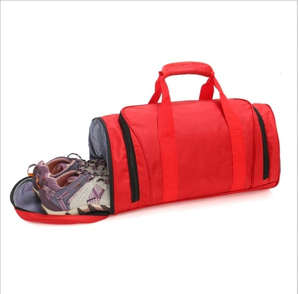 Waterproof professional big sports gym bag with pocket shoes / outdoor women's outdoor Fitness training bag travel Yoga bag