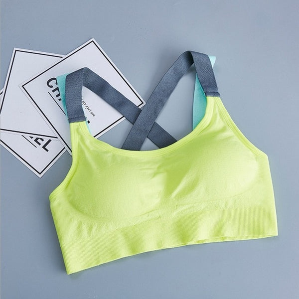 2019 Women Sports BH Bra Solid Fitness Yoga Top Push up Underwear for Gym Running Shockproof Elastic Shirt Workout Athletic Vest