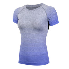 2019 New Women Yoga Tops Quick Dry Fitness Sports Short Sleeve T Shirt Gym Running Workout Tops Slim Yoga Shirt Fitness Clothing