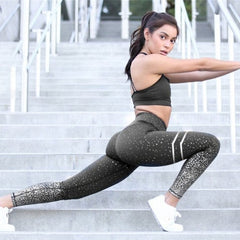 Running Women Print Yoga Pants Training Fitness Gym Leggings Breathable High Waist Leggings Super-Elastic Slim Sport Pants